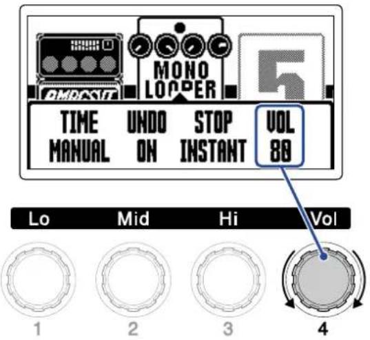 ZOOM B2 FOUR - Réglage du volume - 1