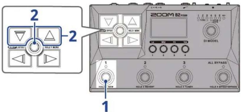 ZOOM B2 FOUR - Creation de mémoires de patch - 1