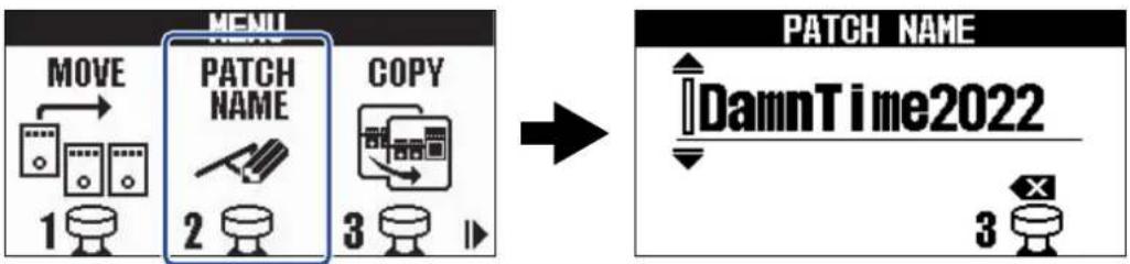 ZOOM B2 FOUR - Changement des noms de mémoires de patch - 3