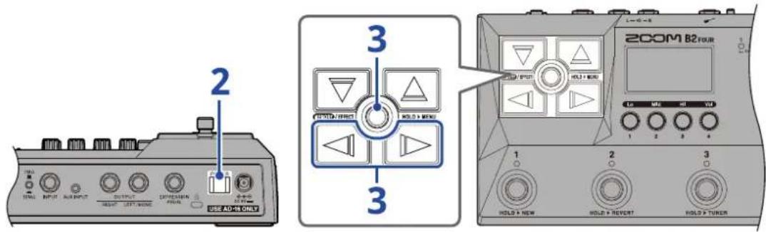 ZOOM B2 FOUR - Mise sous tension - 1