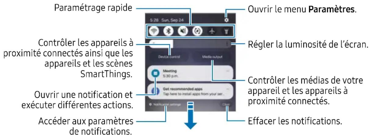 SAMSUNG Galaxy S23 Ultra - Panneau de notifications - 1
