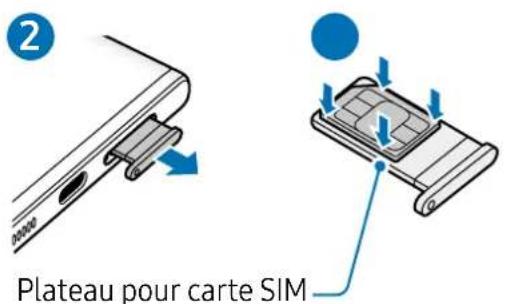 SAMSUNG Galaxy S23 Ultra - Installer la carte SIM ou USIM - 2