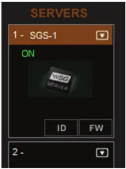SERVERS 1 - SGS-1 ON WSG SERVER ID FW 2 -