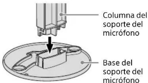 Columna del soporte del micrófono Base del soporte del micrófono