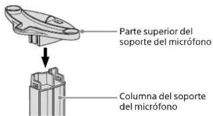 Parte superior del soporte del micrófono Columna del soporte del micrófono