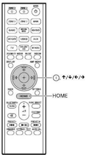 ZONE 3 ZONE 2 MAIN ZONE 3 ZONE 2 MAIN GAME METHI-BOX MOHIVS SATICATY VIDEO AUX TV EA-CED/ OTHERS ZOOMEER MOVIE MODE RECOM DISPLAY AMP MENU BACK OPTIONS HOME SELECTOR- TALMS KORE SELECT CUSTOM RESET+ PRESET+ HONORNT SETTINGS TEST AUTO CALL ↑/↓/←/→ HOME