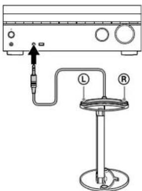 Diagram of a device with labeled ports and connection points, including a valve and stand.