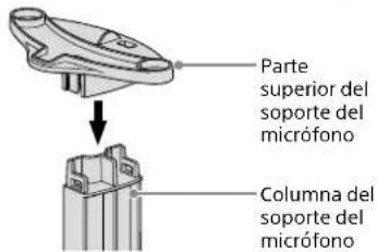 Parte superior del soporte del micrófono Columna del soporte del micrófono