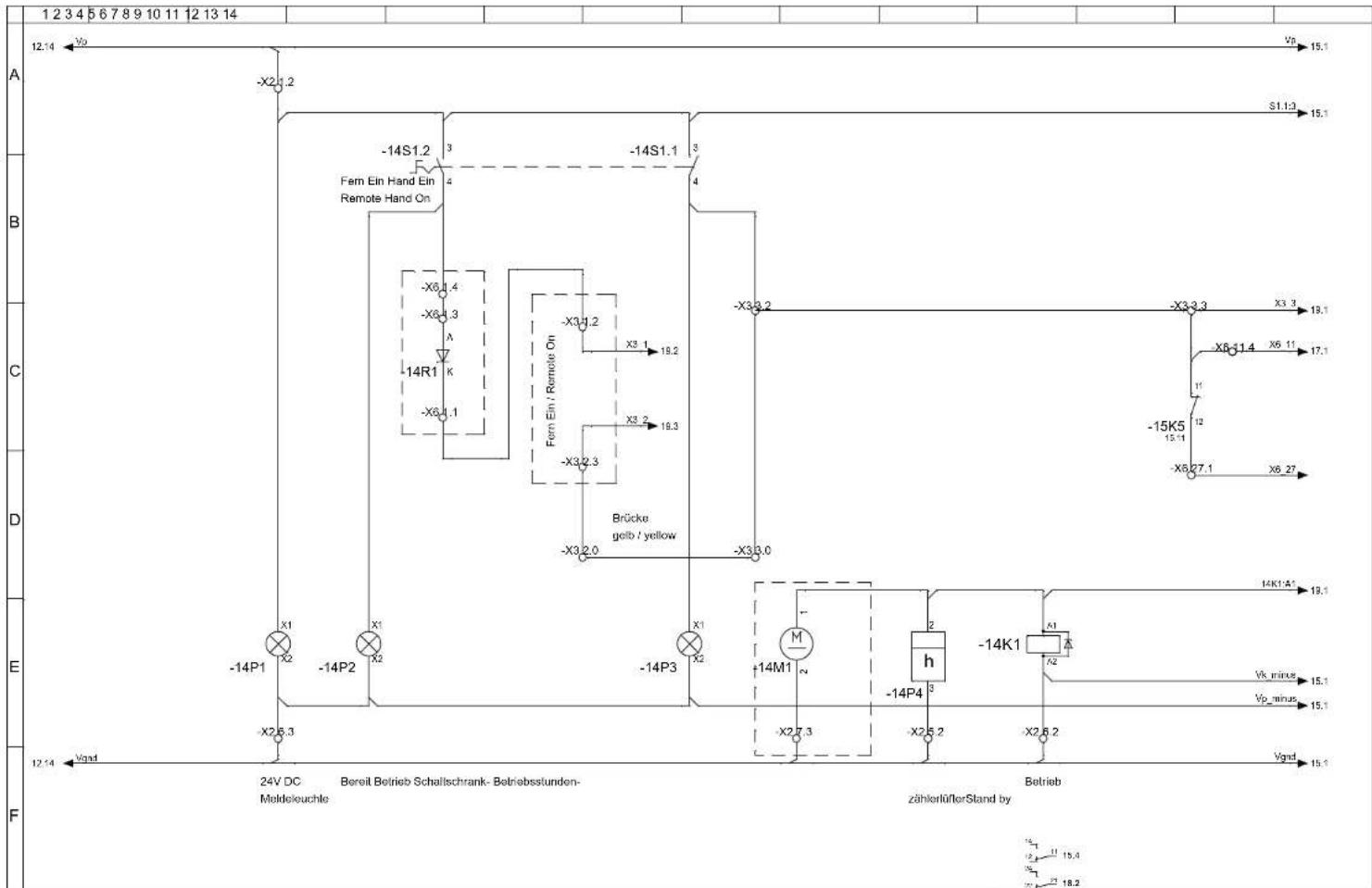 | Component | Value | | --------- | ----- | | -X2.5.2 | -X2.5.2 | | -14S1.2 | -14S1.2 | | -X6.1.4 | -X6.1.4 | | -X6.1.3 | -X6.1.3 | | -14R1 K | -14R1 | | -X6.1.1 | -X6.1.1 | | -X3.1.2 | -X3.1.2 | | -X3.2.3 | -X3.2.3 | | Brücke gelb / yellow | -X3.2.0 | | -X3.3.2 | -X3.3.2 | | X3 1 | X3 1 | | X3 2 |…