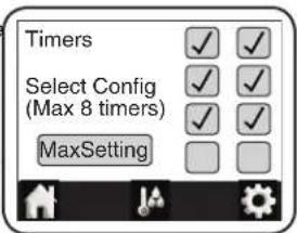 Timers Select Config (Max 8 timers) MaxSetting