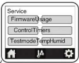 Service FirmwareUsage ControlTimers TestmodeTempHumid
