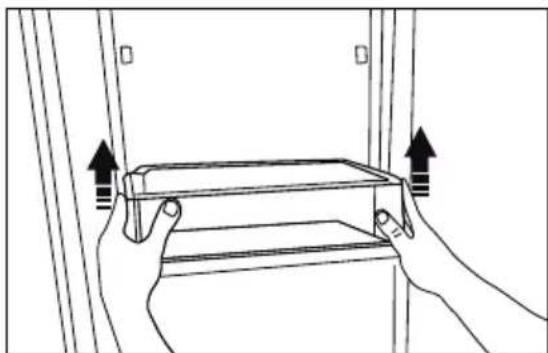 BlueStar FBFD361PW - Cómo retirar los estantes de la puerta - 1