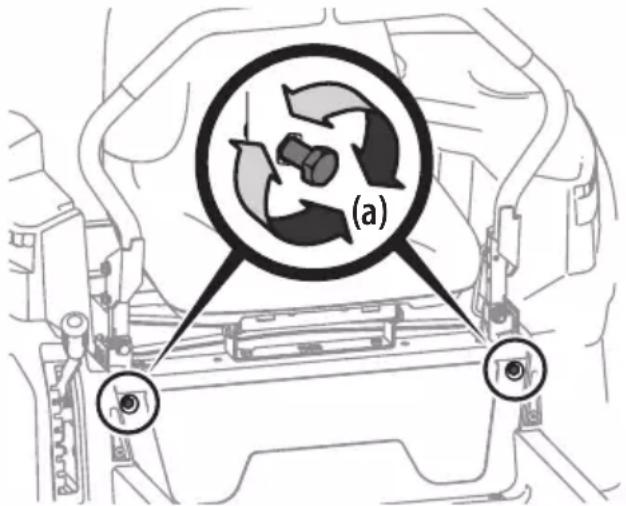 Cub Cadet Ultima ZT2 54 - AJUSTE DE DETENCION DE LAS PALANCAS DE CONTROL DE LA TRANSMISSION DE BARRAS DE SEGURIDAD - 1