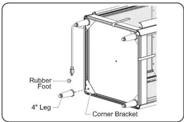 Hatco FlavRSavor FSD1X - 4" (102 mm) Adjustable Legs - 1