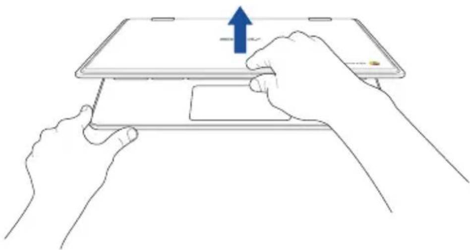 ASUS Chromebook C204MA - Soulevez le panneau d'affichage, le Chromebook s'allume alors automatiquement - 1
