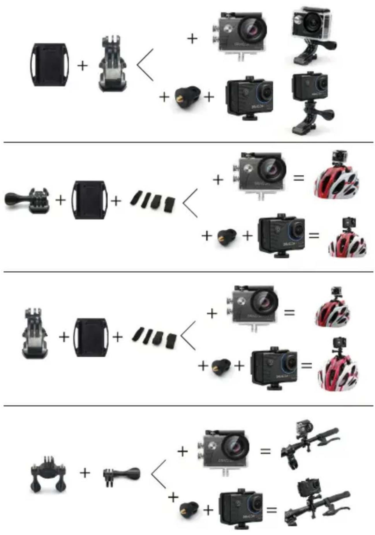 Diagram illustrating the decomposition of a multi-camera device into various camera modules, with each module showing its internal components and total count.