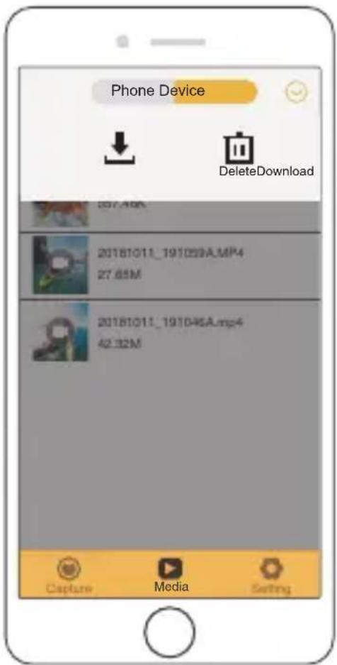 Phone Device DeleteDownload 20181011_191039A.MP4 27.65M 20181011_191046A.mp4 42.32M Capture Media Setting