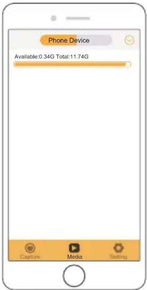 Phone Device Available:0.34G Total:11.74G Capture Media Setting