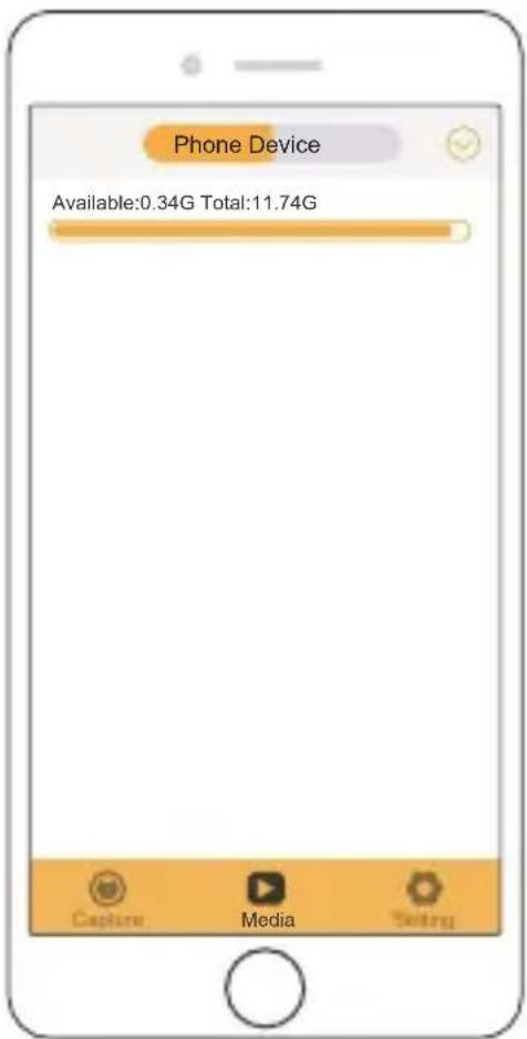 Phone Device Available:0.34G Total:11.74G Capture Media Setting