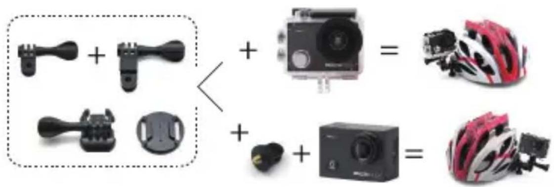 Diagram showing the decomposition of a mechanical device into two types of camera modules, with each module's internal components labeled.