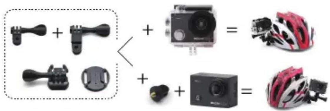 Diagram showing the decomposition of a mechanical device into two types of camera modules, with each module's internal components labeled.