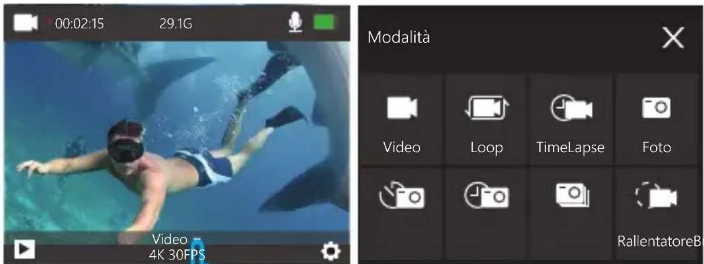00:02:15 29.1G Video 4K 30FPS Modalità Video Loop TimeLapse Foto RallentatoreB