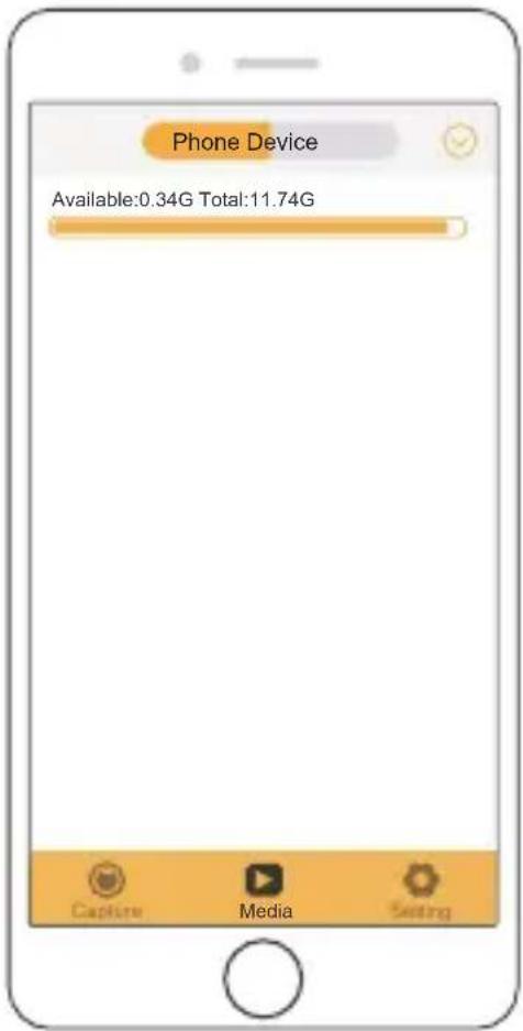 Phone Device Available:0.34G Total:11.74G Capture Media Setting