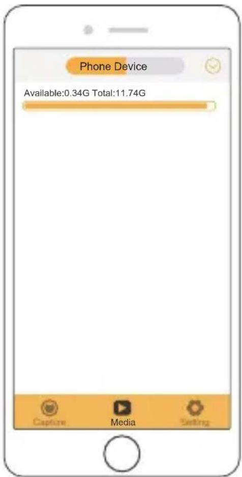 Phone Device Available:0.34G Total:11.74G Capture Media Setting