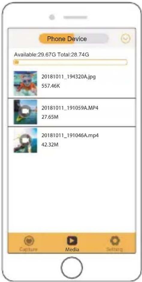 Phone Device Available:29.67G Total:28.74G 20181011_194320A.jpg 557.46K 20181011_191059A.MP4 27.65M 20181011_191046A.mp4 42.32M Capture Media Setting
