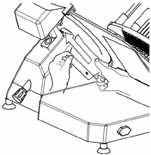 Berkel 829APLUS - Démontage du déflecteur de tranches - 1