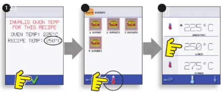 Merrychef Eikon E5 - CHANGING THE OVEN TEMPERATURE - 2