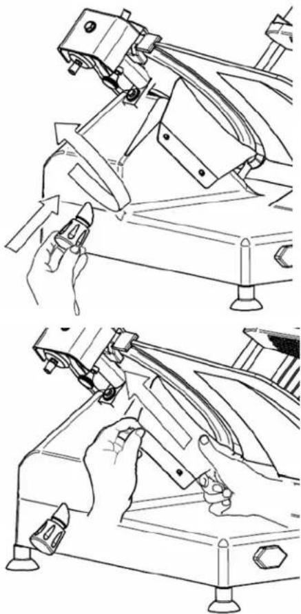 Berkel 827APLUS - Démontage du déflecteur de tranches - 1