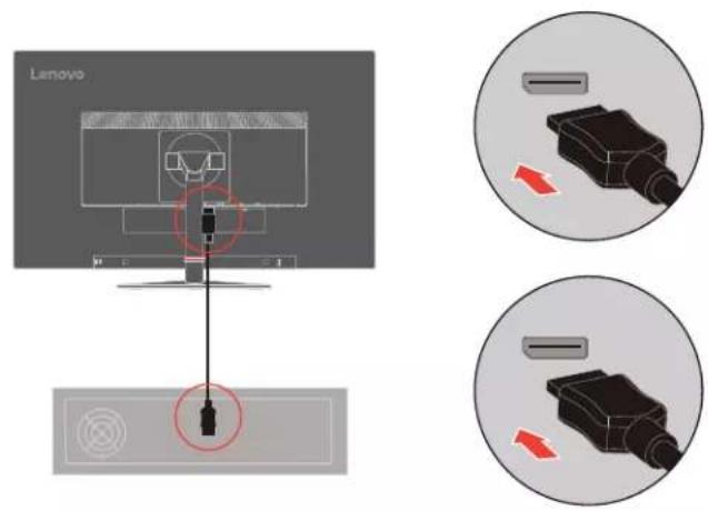 LENOVO ThinkVision T24i10 - Connexion et mise en marche de votre moniteur - 5