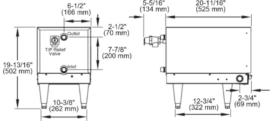 Hatco CWBX5 - Dimensions — Compact "C" Series 4 to 18 kW - 1