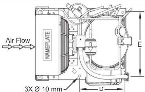 Hatco CWBX4 - Dimensions - Groupe compresseur-condenseur (modèles CWBR uniquement) - 3