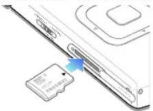 Diagram showing a device with a card inserted into a slot, labeled with Chinese text and an arrow pointing to the slot.