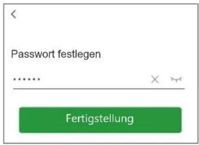 Password festlegen Fertigstellung