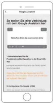 So stellen Sie eine Verbindung mit dem Google Assistant her Tang Tray Smart Age als an einem betrie 1. Verbindungen Sie die Produktsergebnisierung in der Smart Life App Kurzügliche Verbindungen für die Partite erfasstige durch in August 2016 Kurzügliche Verbindungen für die Partite erfasstige durch in August 2016 2. Kürzüglicher Steu Google HOME