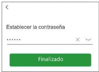 Establecer la contraseña ...... Finalizado