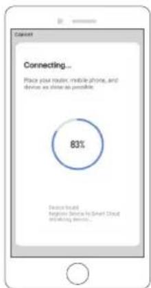 Connecting... Place your router, mobile phone, and device as phone as possible. 83% Device local Beginner Service by Smart Cloud Initiating Device...