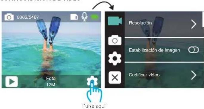 0002/5467 Foto 12M Resolución Estabilización de imagen Codificar vídeo Pulse aquí