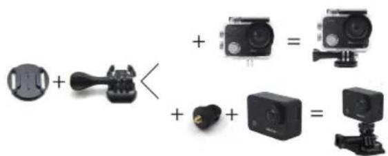 Diagram showing camera module components with plus and minus signs indicating different configurations or states.