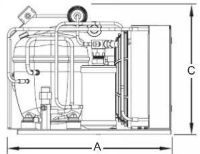 Hatco CWBRS4 - Dimensions - Groupe compresseur-condenseur (modèles CWBR uniquement) - 1