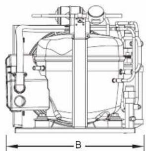 Hatco CWBRS4 - Dimensions - Groupe compresseur-condenseur (modèles CWBR uniquement) - 2
