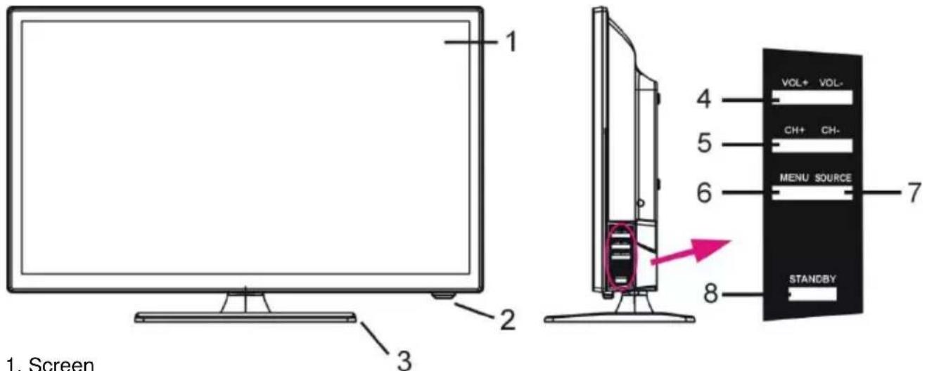 JVC LT32FD100 - Front and Side Views - 1