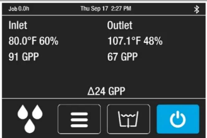 Dri Eaz LGR 2800i - Bottom menu bar: - 5