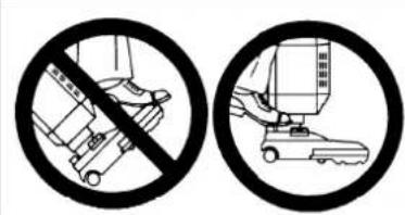 Two circular signs with pictograms: one showing a hand holding a device, the other showing a robot above a vehicle.