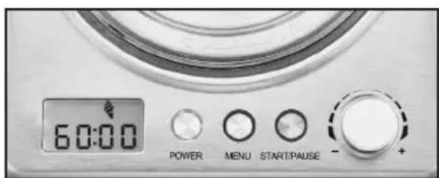 60:00 POWER MENU START/PAUSE - +