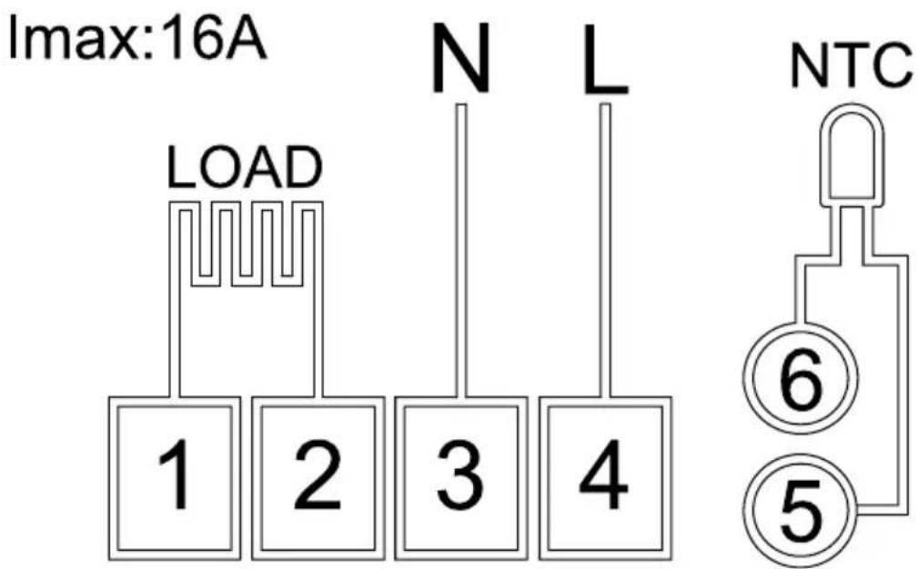 Imax:16A LOAD 1 2 3 4 N L NTC ⑥ ⑤