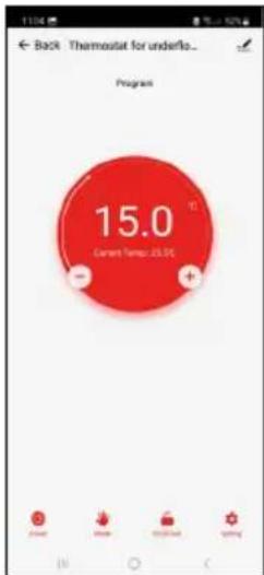 Back Thermostat for underflo... Program 15.0 Current Temp: 23.00